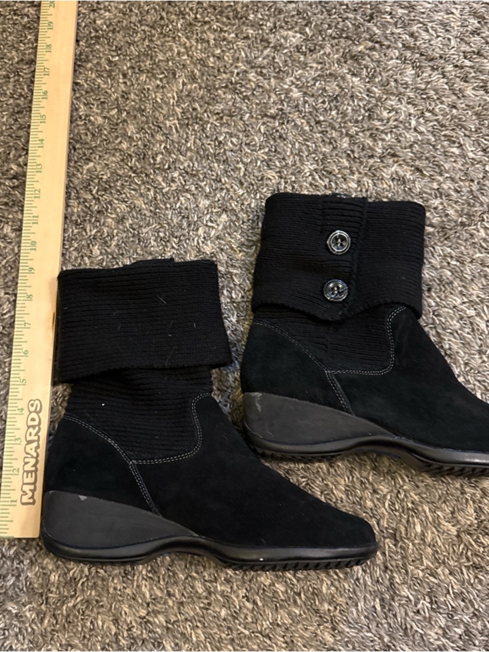 Women’s Brilliant Black Boot with Knit Cuff